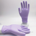 Guanti di nitrile viola viola da laboratorio per cibo